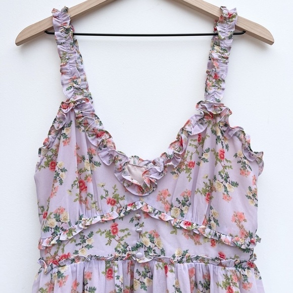 Lovers and Friends Raya Dress Lilac Floral Mini - Picture 3 of 5